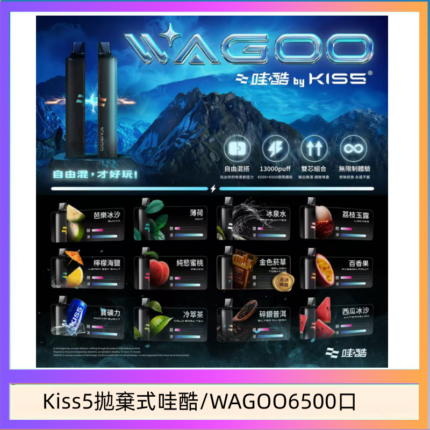 WAGOO哇酷Kiss5 6500口拋棄式 | 自由混搭雙口味 | 雙芯組合